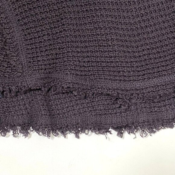 Free People Size Small Charcoal Moonshine Cold Shoulder V-Neck Sweater - Picture 8 of 11